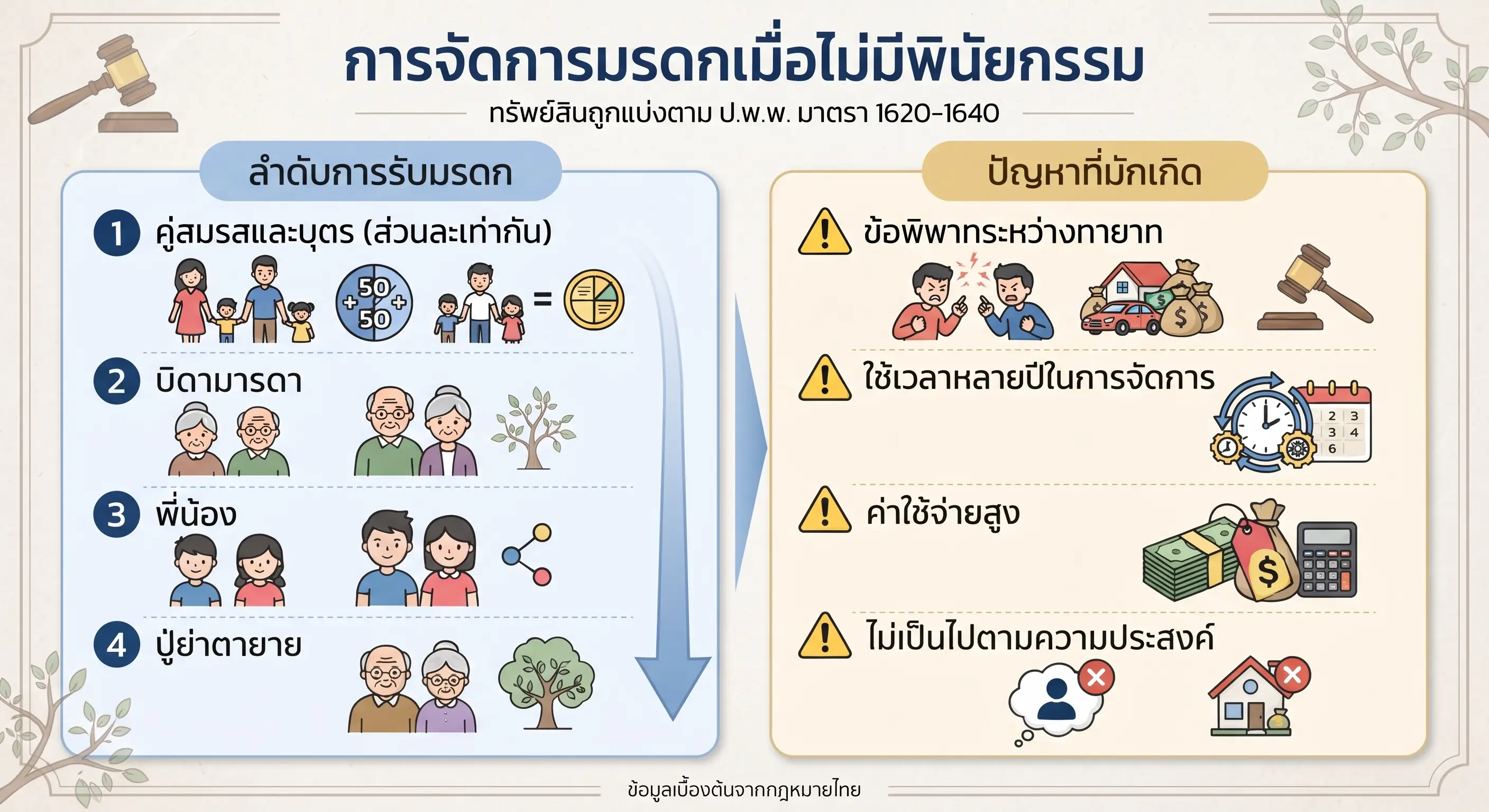 การจัดการมรดกเมื่อไม่มีพินัยกรรม