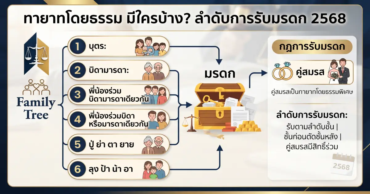 ทายาทโดยธรรม ลำดับการรับมรดก
