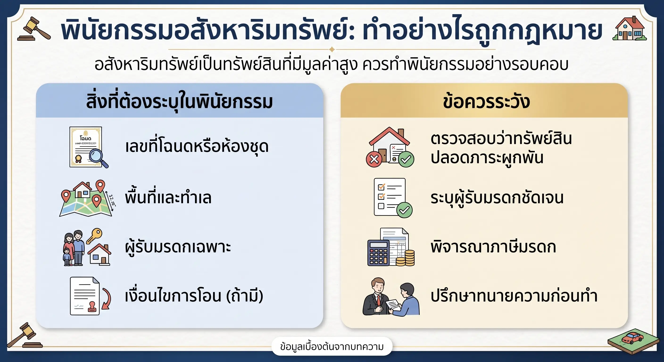 พินัยกรรมอสังหาริมทรัพย์ คอนโด บ้าน ที่ดิน